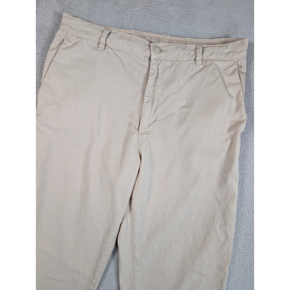Lindbergh Mens XL Tencel Blend Relaxed Fit‎ Cropped Beige Tan Chino Pants
